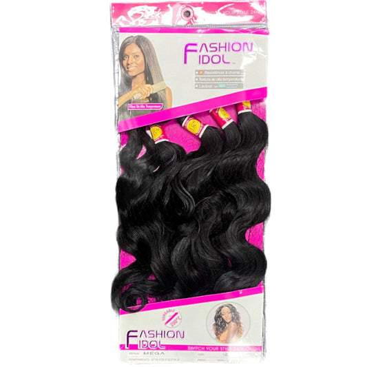 fashion idol Sleek Mega Synthetic Wavy Weave 1B