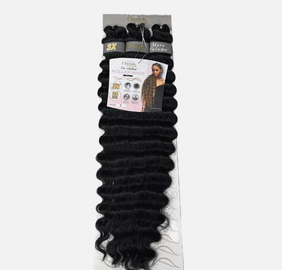 Cherish Synthetic Pre-Stretched Curly Braid Bulk Hair Extension - ROLLER WAVE 28"