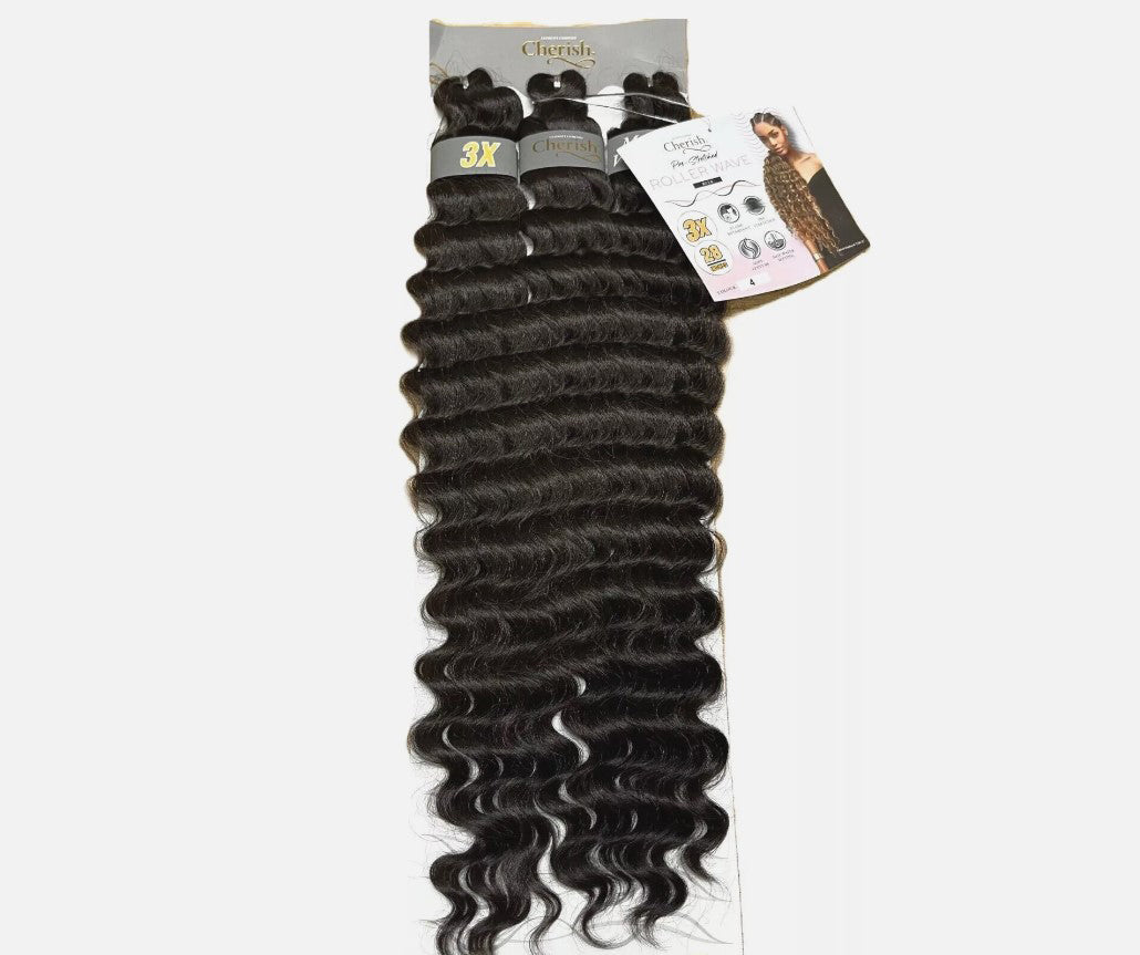 Cherish Synthetic Pre-Stretched Curly Braid Bulk Hair Extension - ROLLER WAVE 28" No. 4