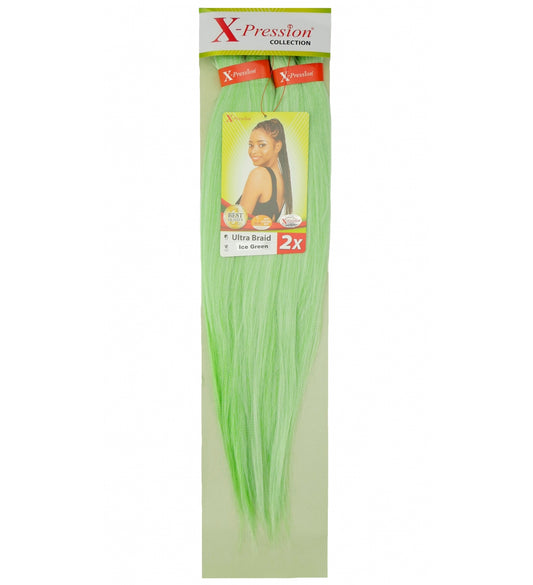 X-pression pre-stretched (ultra-braid) #ice green