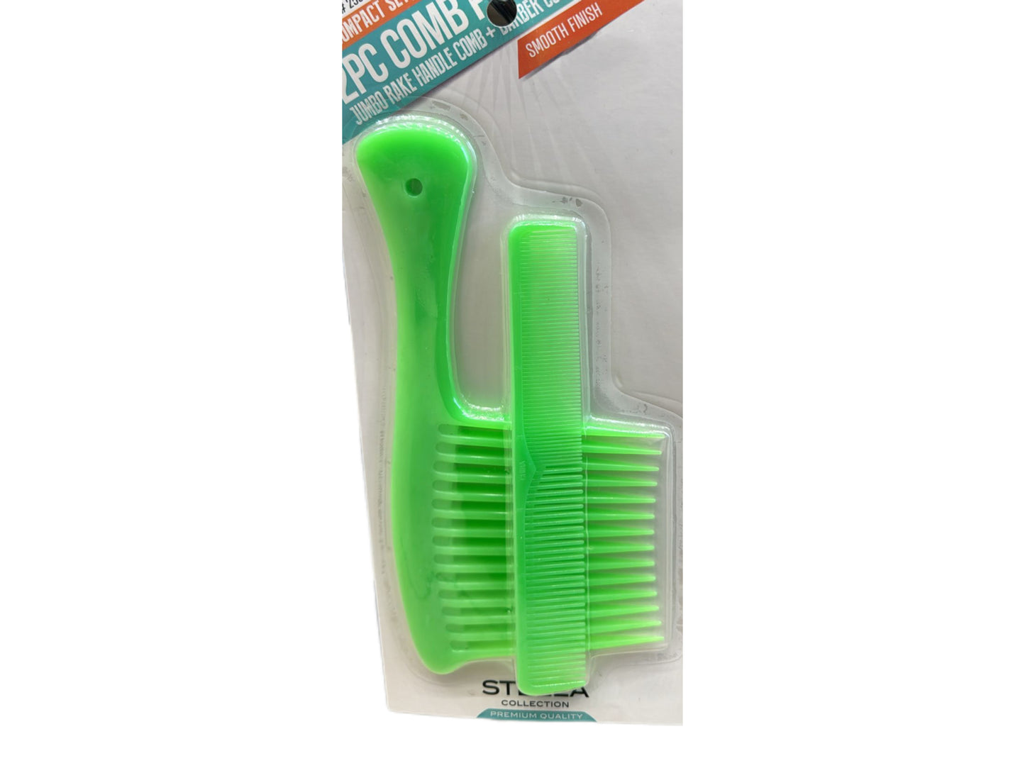 Jumbo Rake Handle Comb + Barber Comb 2pc