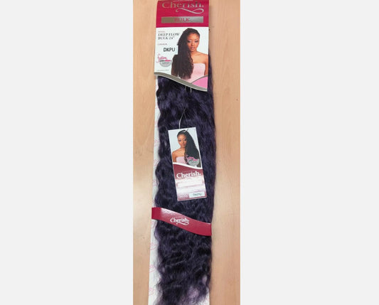 CHERISH SYNTHETIC BULK CROCHET BRAID CURLY HAIR EXTENSION - DEEP FLOW 24 inch