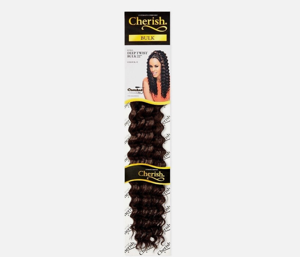 CHERISH SYNTHETIC BULK CROCHET CURLY HAIR EXTENSION BRAIDS - DEEP TWIST 22 INCH No. 4