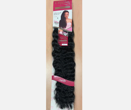 CHERISH SYNTHETIC BULK CROCHET BRAID CURLY HAIR EXTENSION - DEEP FLOW 24 inch