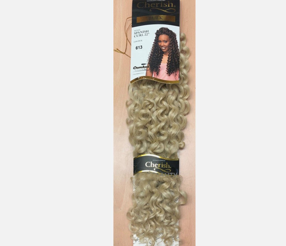 Cherish Bulk Synthetic Long Curly Hair Extension Braid - Spanish Curl 22 Inch No. 613