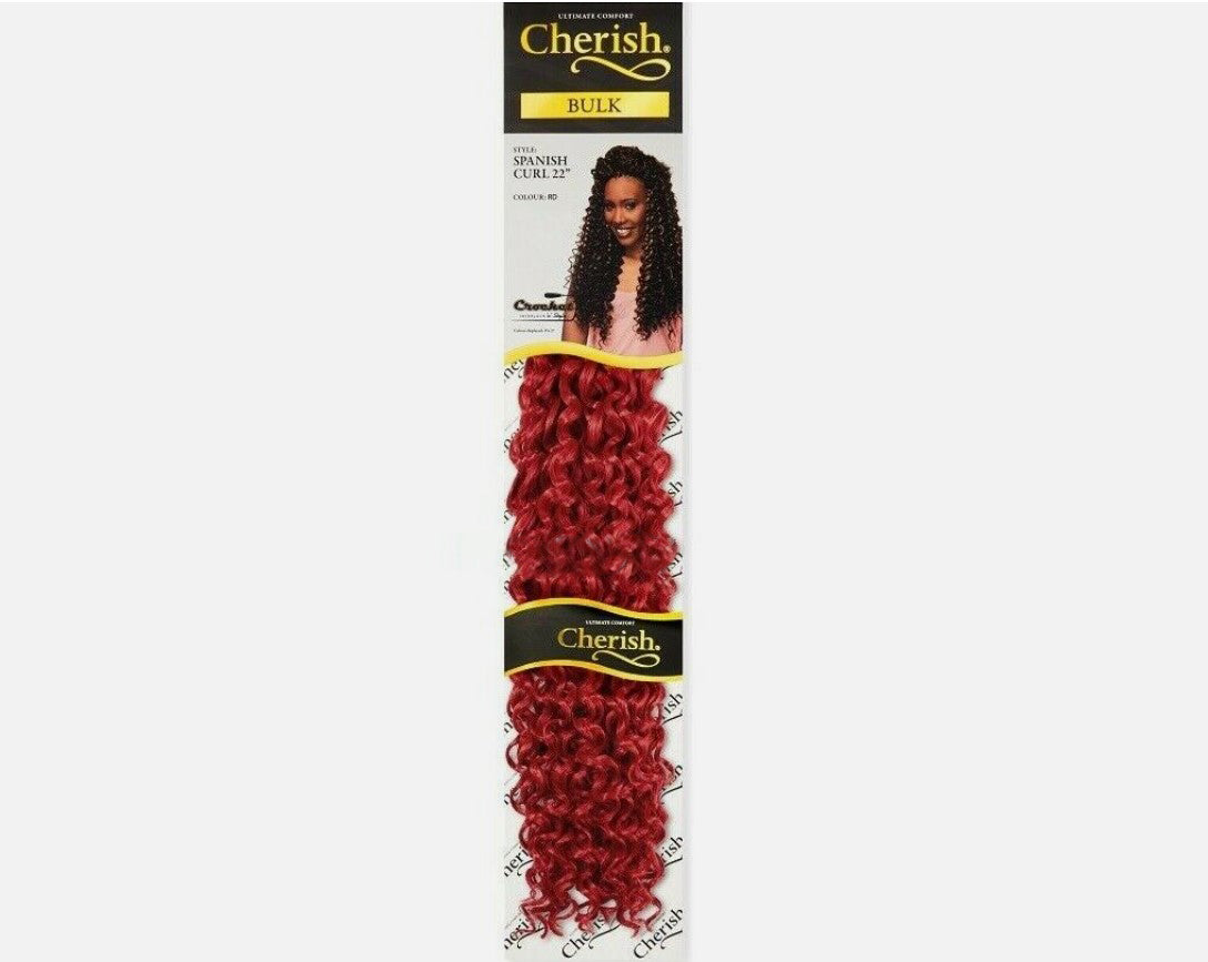 Cherish Bulk Synthetic Long Curly Hair Extension Braid - Spanish Curl 22 Inch NO. RD