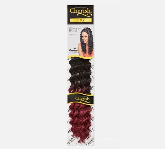 CHERISH SYNTHETIC BULK CROCHET CURLY HAIR EXTENSION BRAIDS - DEEP TWIST 22 INCH No. T530