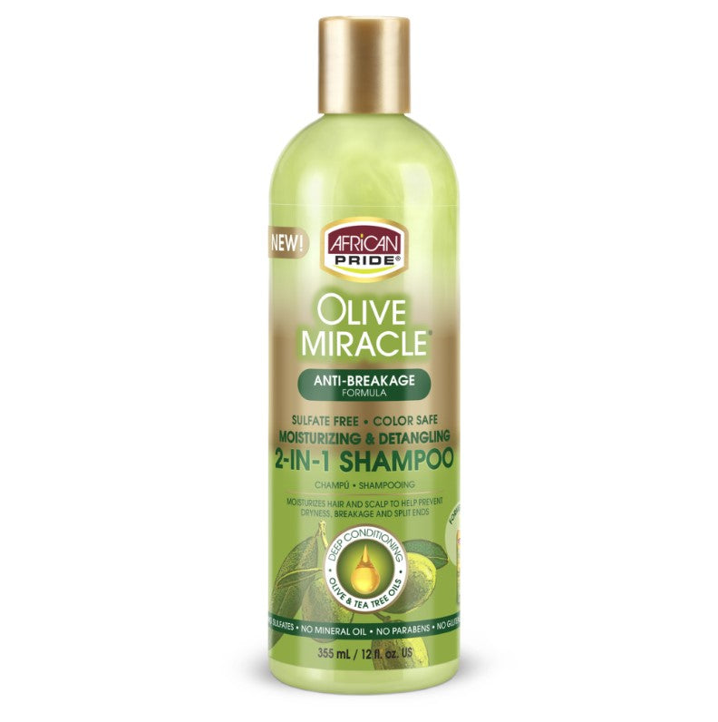 African Pride Olive Miracle 2-in-1 Shampoo Conditioner 12oz