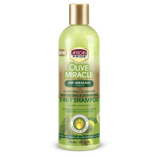 African Pride Olive Miracle 2-in-1 Shampoo Conditioner 12oz