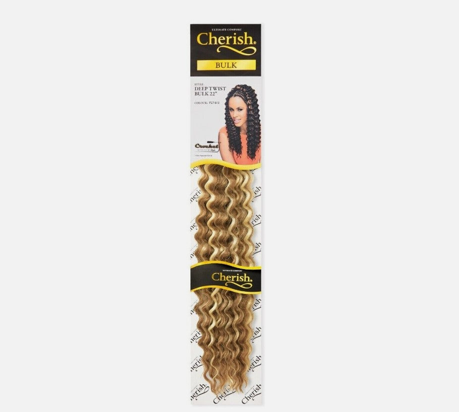 CHERISH SYNTHETIC BULK CROCHET CURLY HAIR EXTENSION BRAIDS - DEEP TWIST 22 INCH No. P27/613